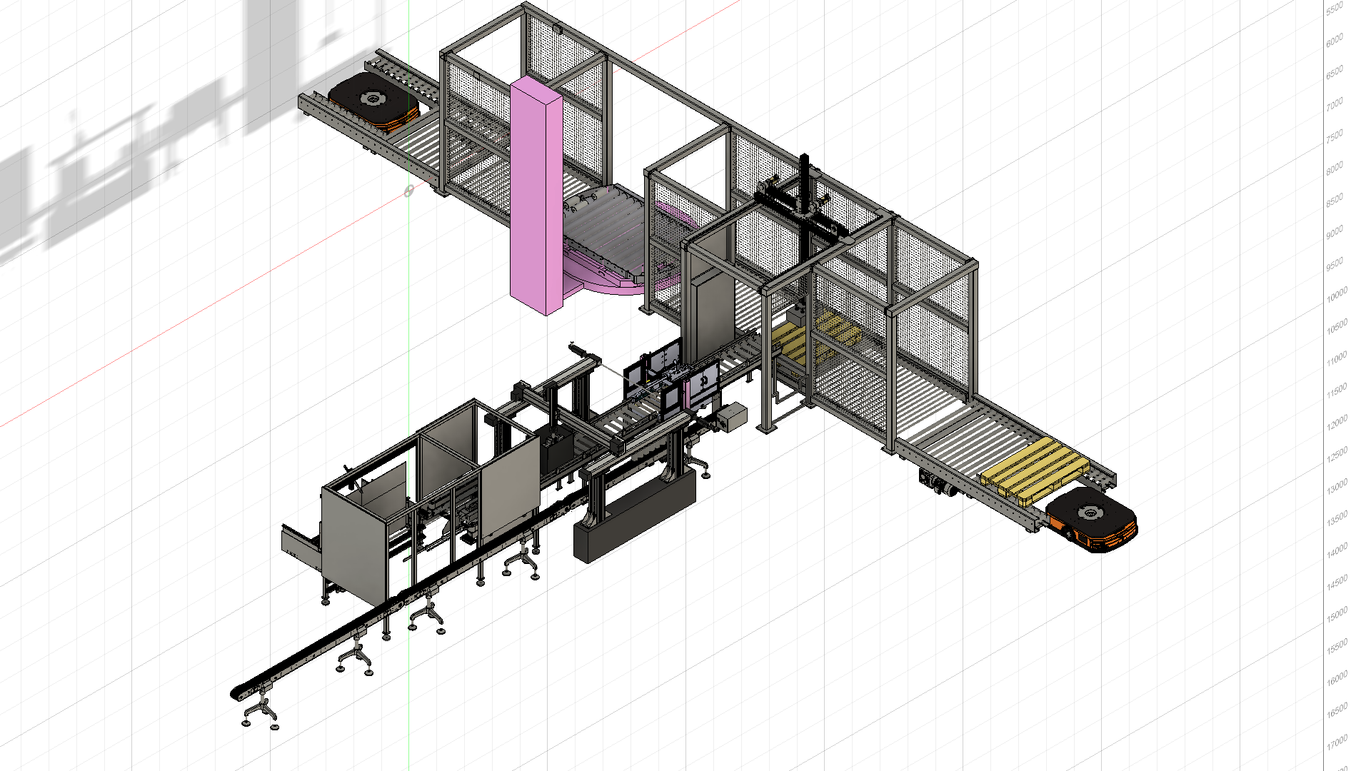 Packing, Palletizing and Stretching Machine